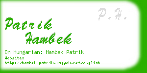 patrik hambek business card